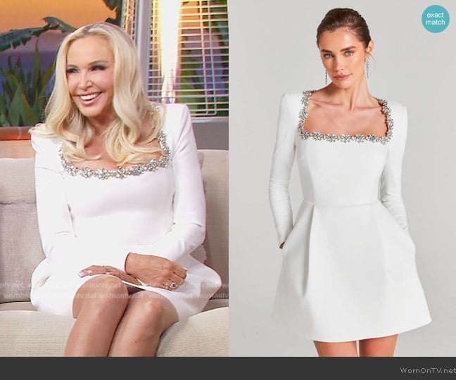 Nadine Merabi Kimberly White Dress worn by Shannon Beador on The Real Housewives of Orange County