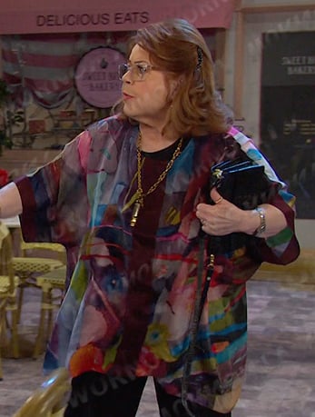 Nancy’s multicolor floral tunic on Days of our Lives