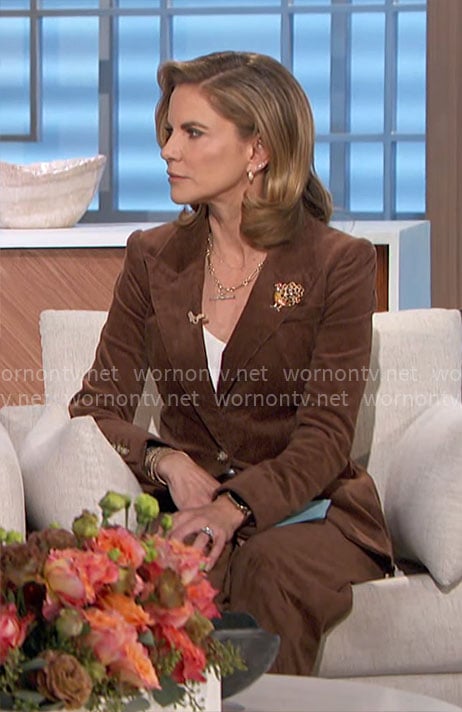 Natalie’s brown corduroy suit on The Talk