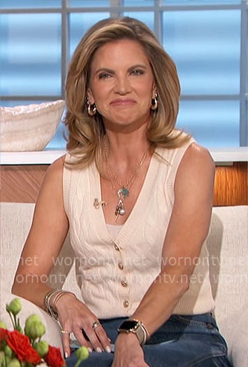 Natalie’s cable knit sweater vest on The Talk