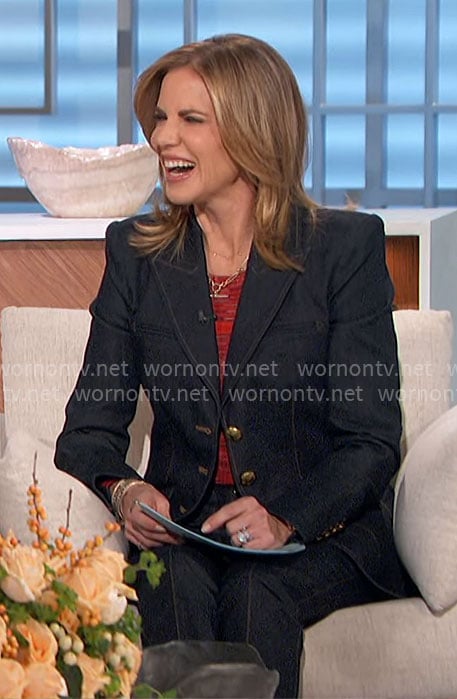 Natalie's denim suit on The Talk