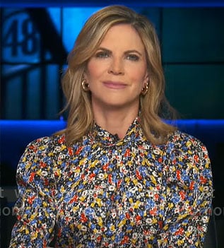 Natalie Morales’ floral blouse on CBS Mornings