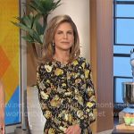 Natalie’s floral ruched ruffle front dress on The Talk