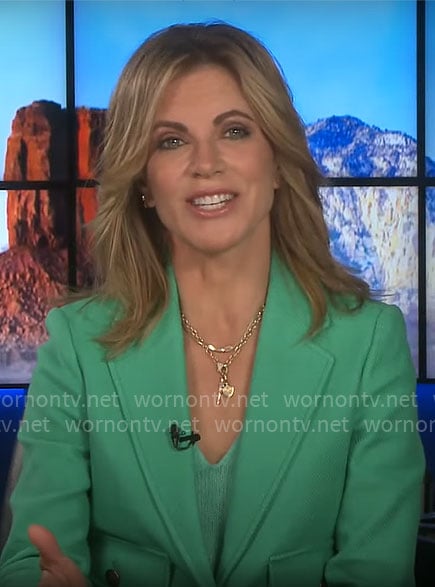 Natalie Morales’ green jacket on CBS Mornings