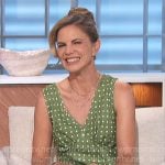 Natalie’s green polka dot maxi dress on The Talk