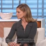 Natalie’s grey zip neck sweater and skirt dress on The Talk