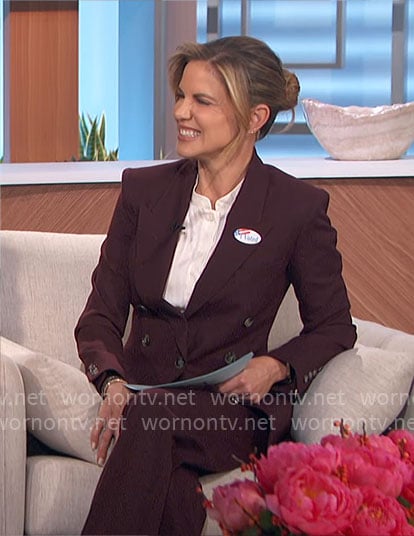 Natalie's burgundy suit on The Talk