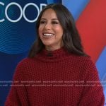 Naz Perez’s maroon chunky knit sweater on Today