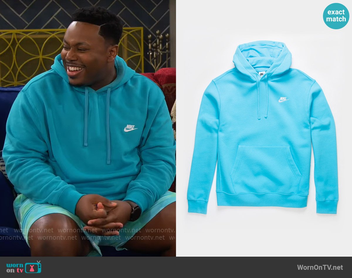 Nike Club Fleece Mens Pullover Hoodie worn by Marty (Marcel Spears) on The Neighborhood