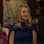 Nikki’s teal blue embroidered gown at Ashley & Devon’s wedding on The Young and the Restless