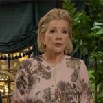 Nikki’s blush pink floral blouse on The Young and the Restless