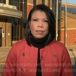 Nikole Killion’s red suede jacket on CBS Mornings