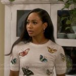 Nina’s butterfly embellished sweater on Poppas House