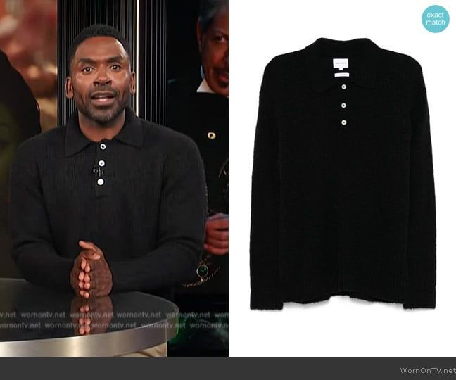 Norse Projects Rasmus polo shirt worn by Justin Sylvester on E! News