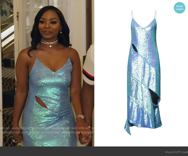 Off White Midi Dress worn by Keiarna Stewart on The Real Housewives of Potomac