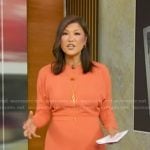 Juju’s orange long sleeve midi dress on Good Morning America