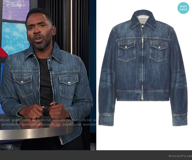 Our Legacy Vintage Denim Trucket Jacket worn by Justin Sylvester on E! News