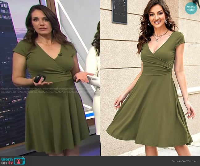 Maria’s green surplice short sleeve dress on Today