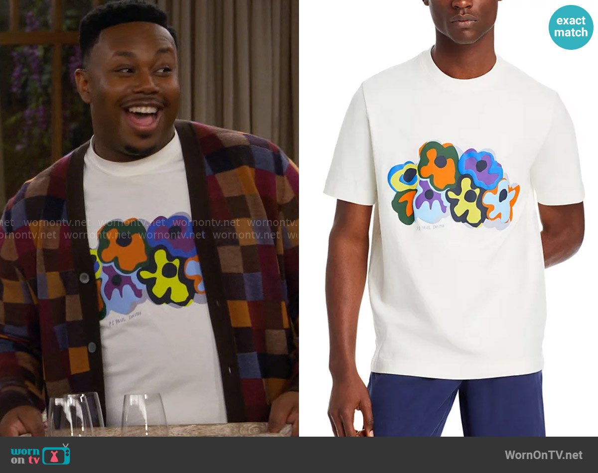 PS Paul Smith Bold Florals T-shirt worn by Marty (Marcel Spears) on The Neighborhood