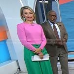 Dylan's pink sweater and green pants on Today