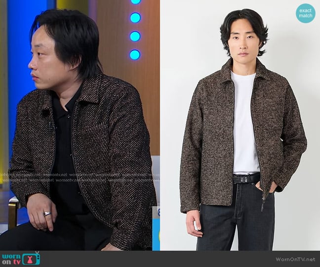 Percival Zip Overshirt in Oak worn by Jimmy O. Yang on Good Morning America