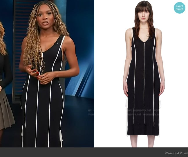 3.1 Phillip Lim V-Neck Tank Dress with Piping worn by Zuri Hall on Access Hollywood