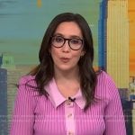 Savannah’s pink ribbed cardigan on NBC News