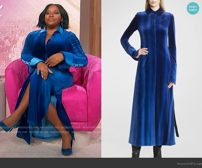 Proenza Schouler Ice-Dyed Velvet Shirtdress worn by Sherri Shepherd on Sherri