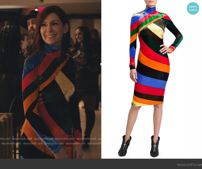 Pucci Velvet Turtleneck Knee-Length Dress worn by Elsbeth Tascioni (Carrie Preston) on Elsbeth