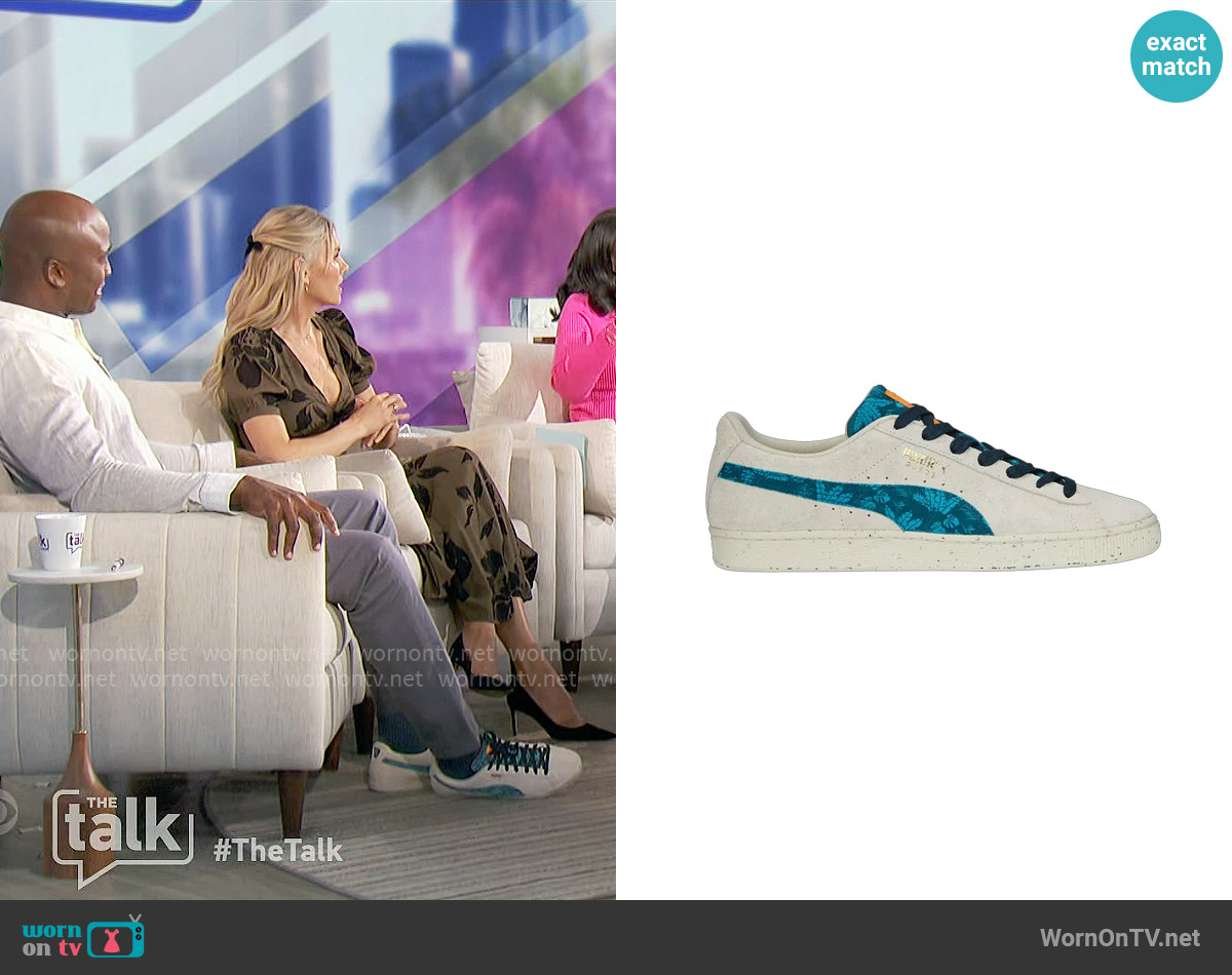 Puma Suede Gentle Jungle Ivory Sneaker worn by Akbar Gbajabiamila on The Talk