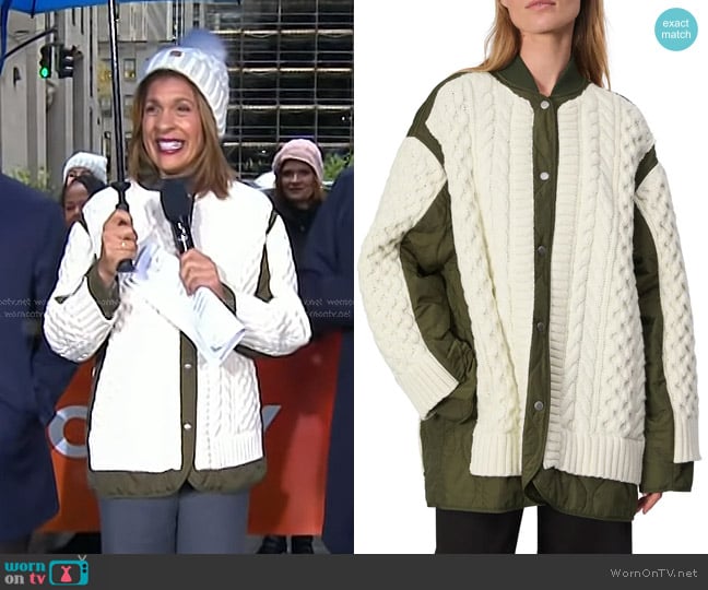 Rag & Bone Winnie Mixed Media Jacket worn by Hoda Kotb on Today