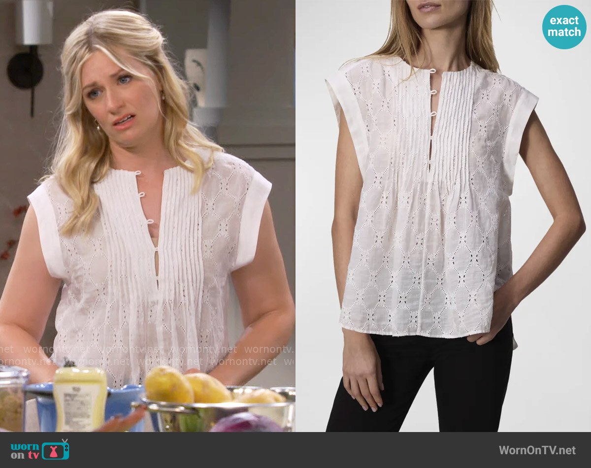 Rag and Bone Gabby Top worn by Gemma (Beth Behrs) on The Neighborhood