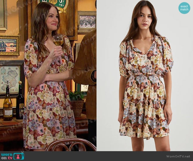 Rails Fiorella Dress in Painted Floral worn by Stephanie Johnson (Abigail Klein) on Days of our Lives