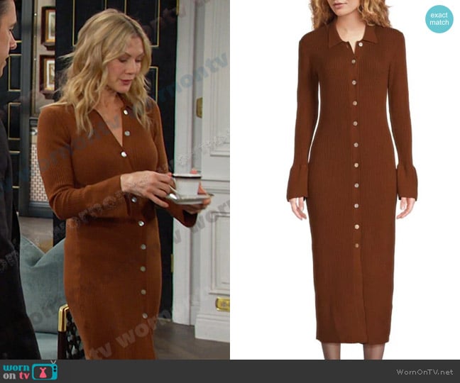 Rails Rosalie Ribbed Midi Shirtdress in Fox worn by Kristen DiMera (Stacy Haiduk) on Days of our Lives