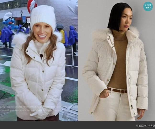 Lauren Ralph Lauren  Faux-Fur Hooded Puffer Coat worn by Rhiannon Ally on Good Morning America