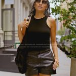 Racquel’s leather shorts and sunglasses on The Real Housewives of New York City