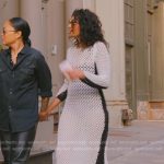 Raquel’s white open knit dress on The Real Housewives of New York City