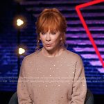 Reba’s beige embellished sweatshirt on The Voice