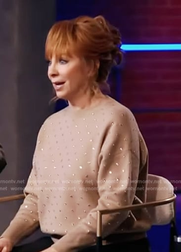 Reba McEntire’s embellished sweatshirt on Access Hollywood