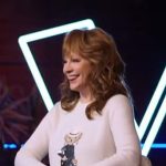 Reba McEntire’s white teddy bear sweater on Access Hollywood