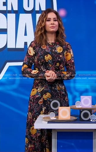 Rebecca's black floral maxi dress on Good Morning America