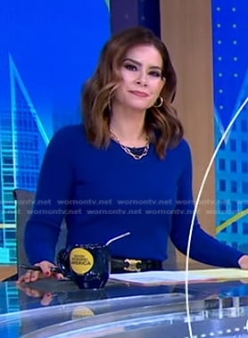 Rebecca’s black leather belt on Good Morning America