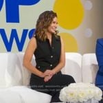 Rebecca’s black pearl platform sandals on Good Morning America