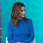 Rebecca’s blue keyhole midi dress on Good Morning America