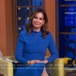 Rebecca’s blue keyhole midi dress on Good Morning America