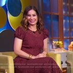 Rebecca’s burgundy lace midi dress on Good Morning America