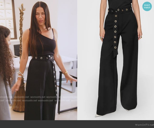 Rebecca Minkoff Wool Blend Wide Leg Pants worn by Rebecca Minkoff on The Real Housewives of New York City