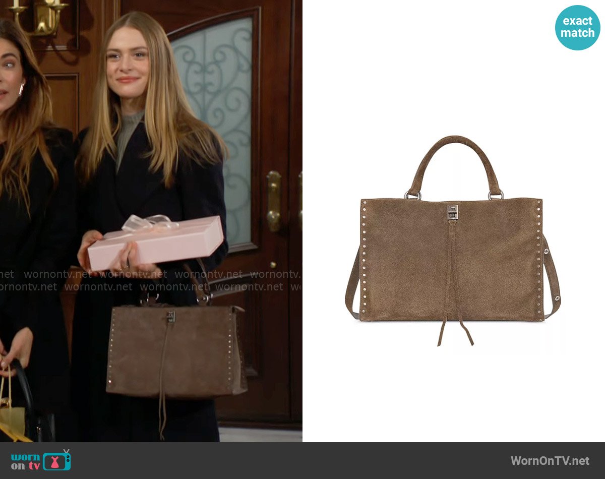 Rebecca Minkoff Darren Leather Top Zip Large Satchel worn by Claire Grace (Hayley Erin) on The Young and the Restless