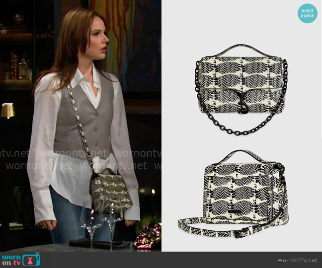 Rebecca Minkoff Megan Top Handle With Chain worn by Tessa Porter (Cait Fairbanks) on The Young and the Restless