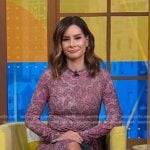 Rebecca’s pink abstract print dress on Good Morning America